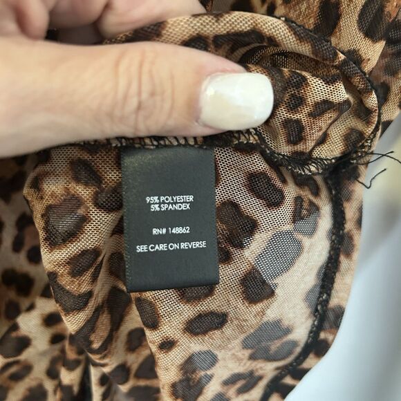Torrid Leopard Print Tunic Top 2X Cheetah Print Flowy Women’s Plus Sheer Mature - Picture 6 of 11